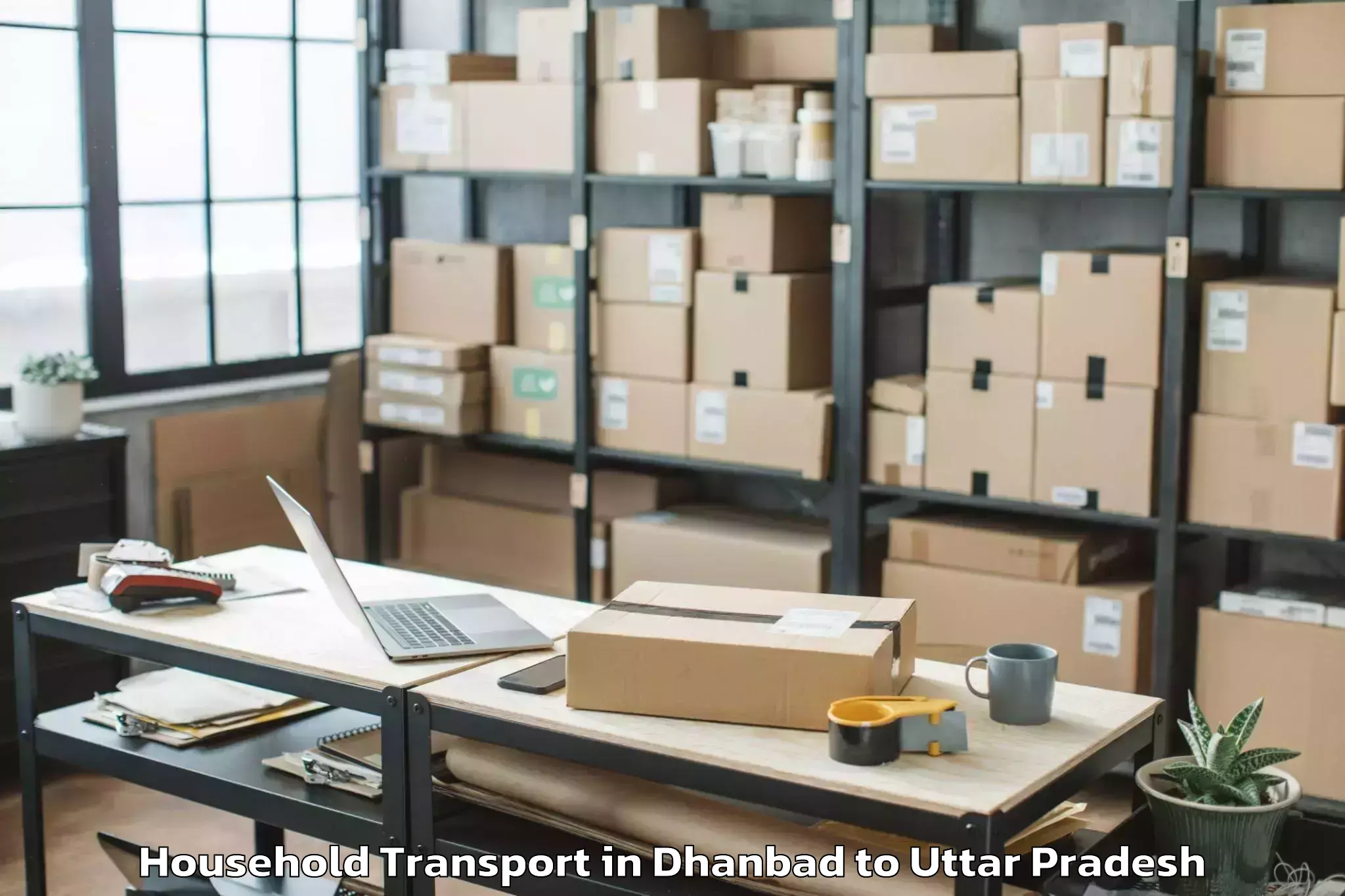 Book Dhanbad to Bisauli Household Transport Online